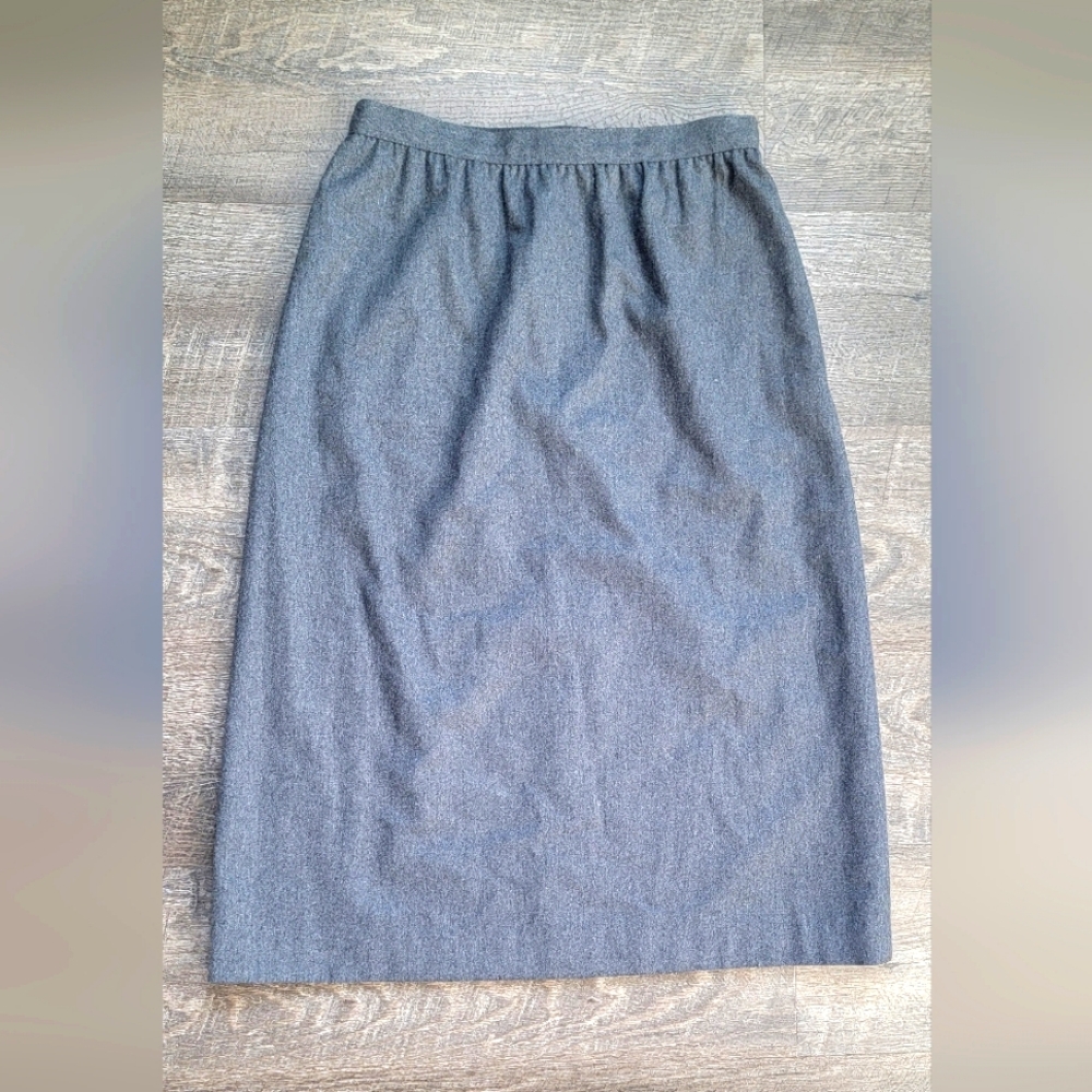Vintage 80's Midi Skirt Women's 8/9 Grey by Sasson w/ Pockets